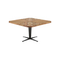 Modern Square Wooden Table with Metal Base